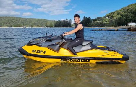 Jay sitting on the yellow rxp300